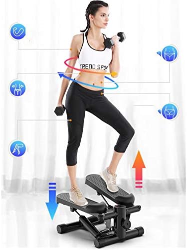 Mini Steppers for Exercise,  Hydraulic Fitness Stepper with LCD Monitor(Black+White)